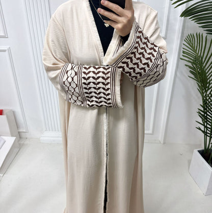 Women's Embroidered Fringed Modest Robe