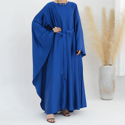 Women's Stretch Satin Modest Abaya Dress