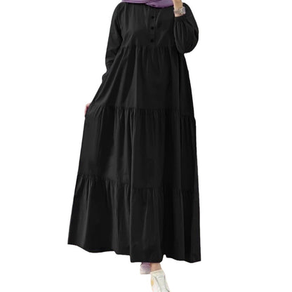 Modest Plain Loose Casual Abaya Dress