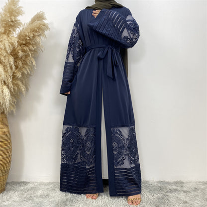 Women's Embroidered Mesh Robe Dress