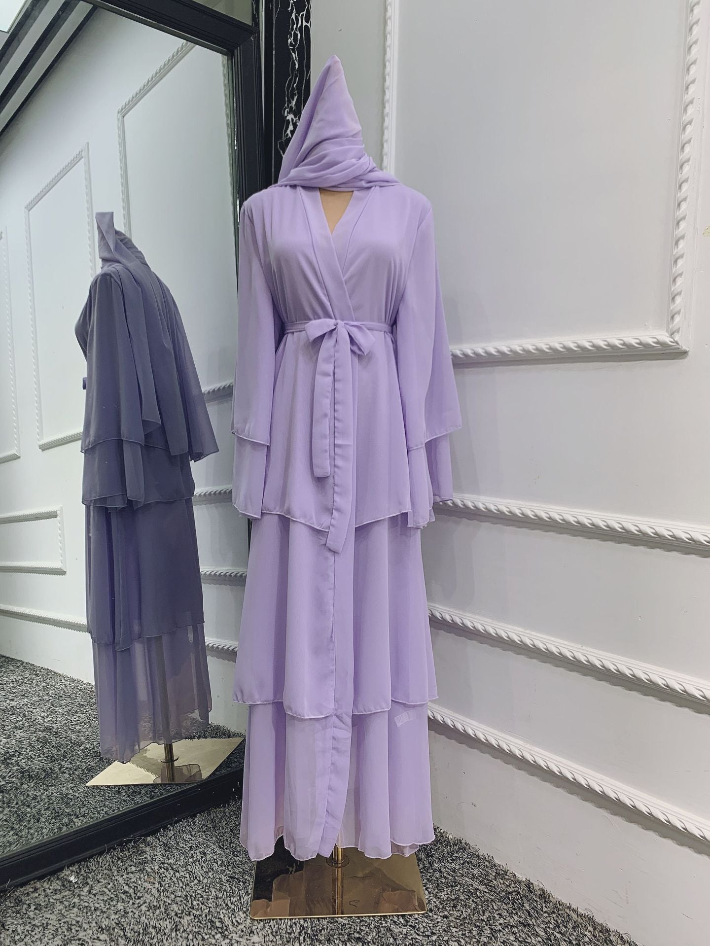 Women's Plain Robe Open Abaya Dress