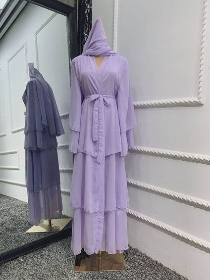 Women's Plain Robe Open Abaya Dress