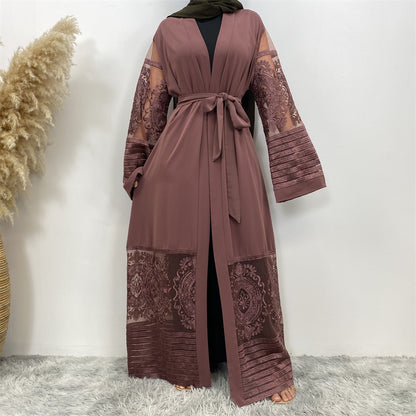 Women's Embroidered Mesh Robe Dress