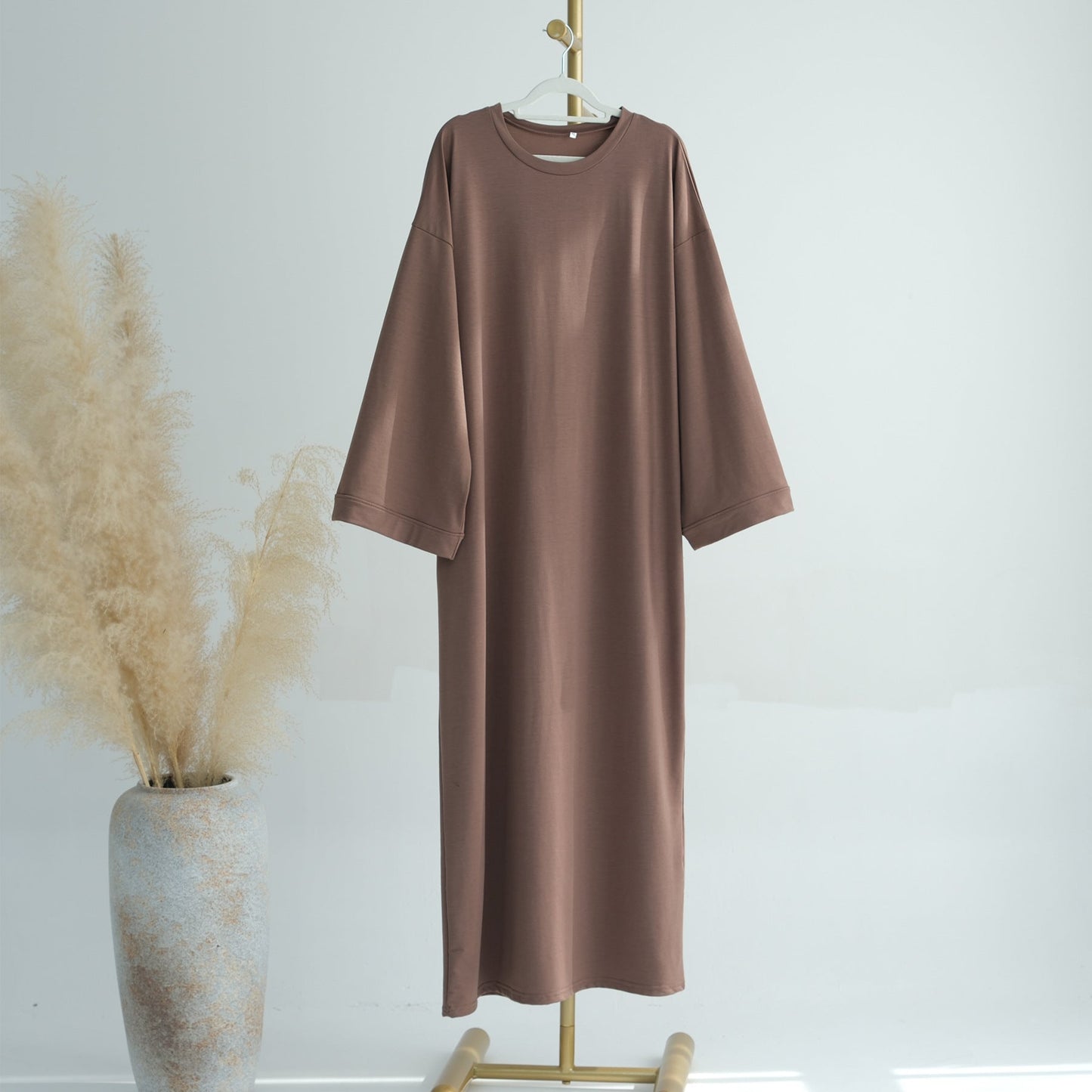 Women's Plain Sweatshirt Abaya Dress