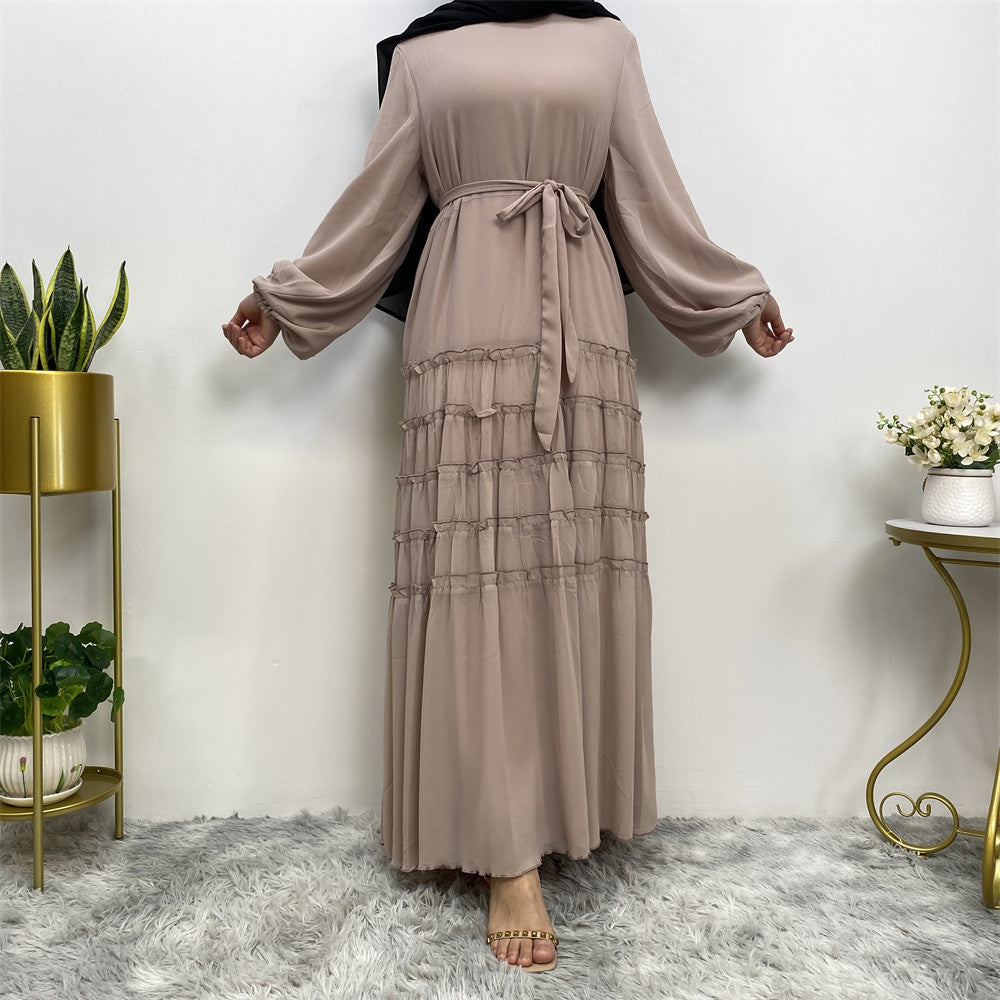 Plain Large Hem Loose Abaya Dress