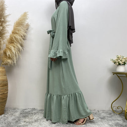 Women's Plain Patchwork Modest Dress