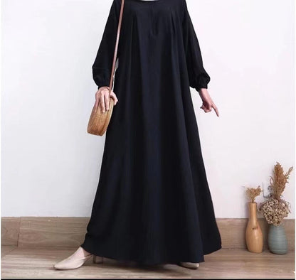 Women's Modest Zippered Crewneck Dress