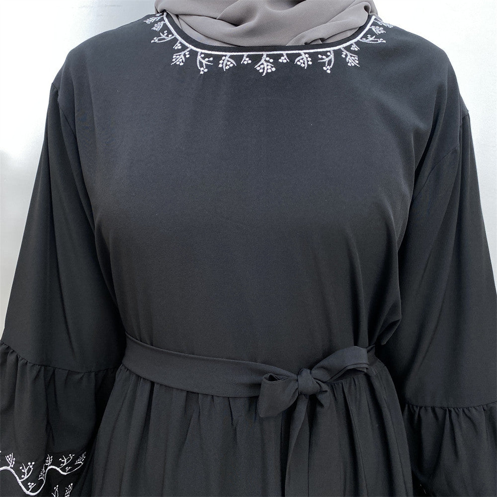 Modest Embroidered Slim Fitting Abaya Dress