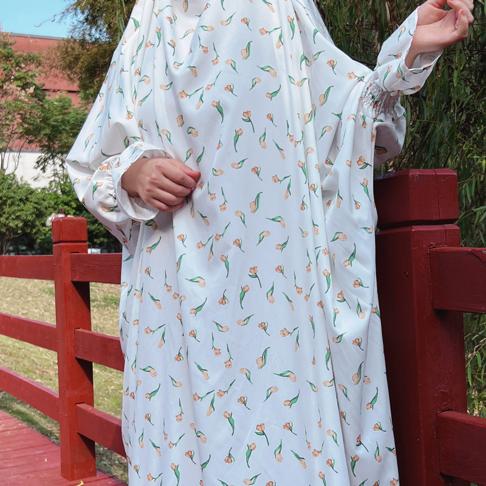 Modest Printed Abaya Dress Jilbab