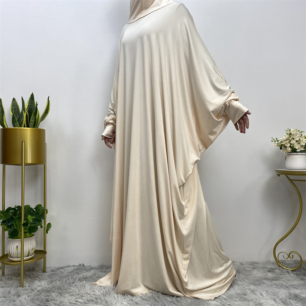 Modest Bat Sleeve Casual Abaya Dress