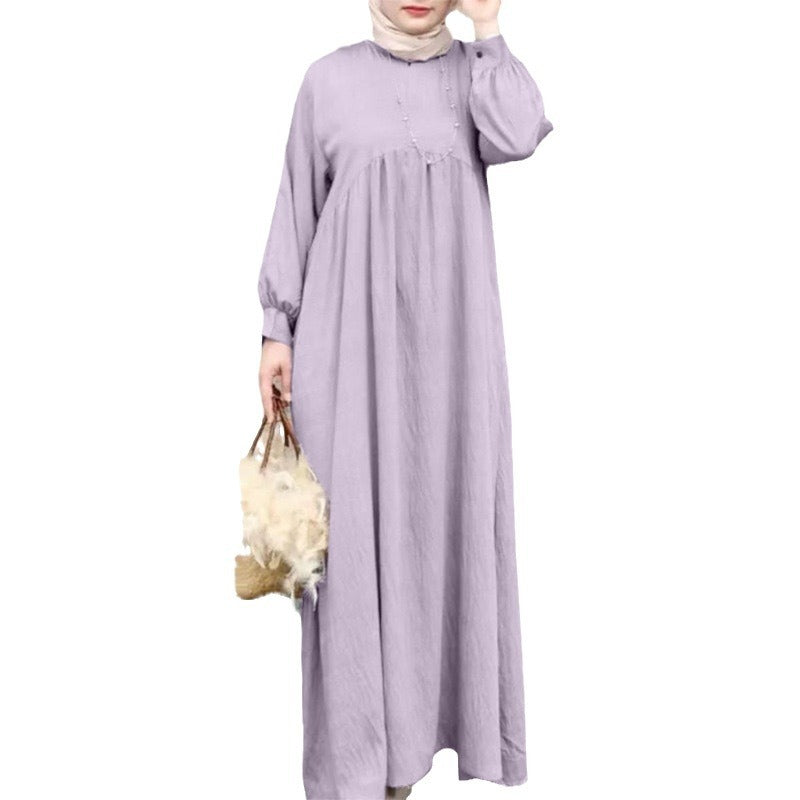 Modest Loose Pullover Casual Maxi Dress