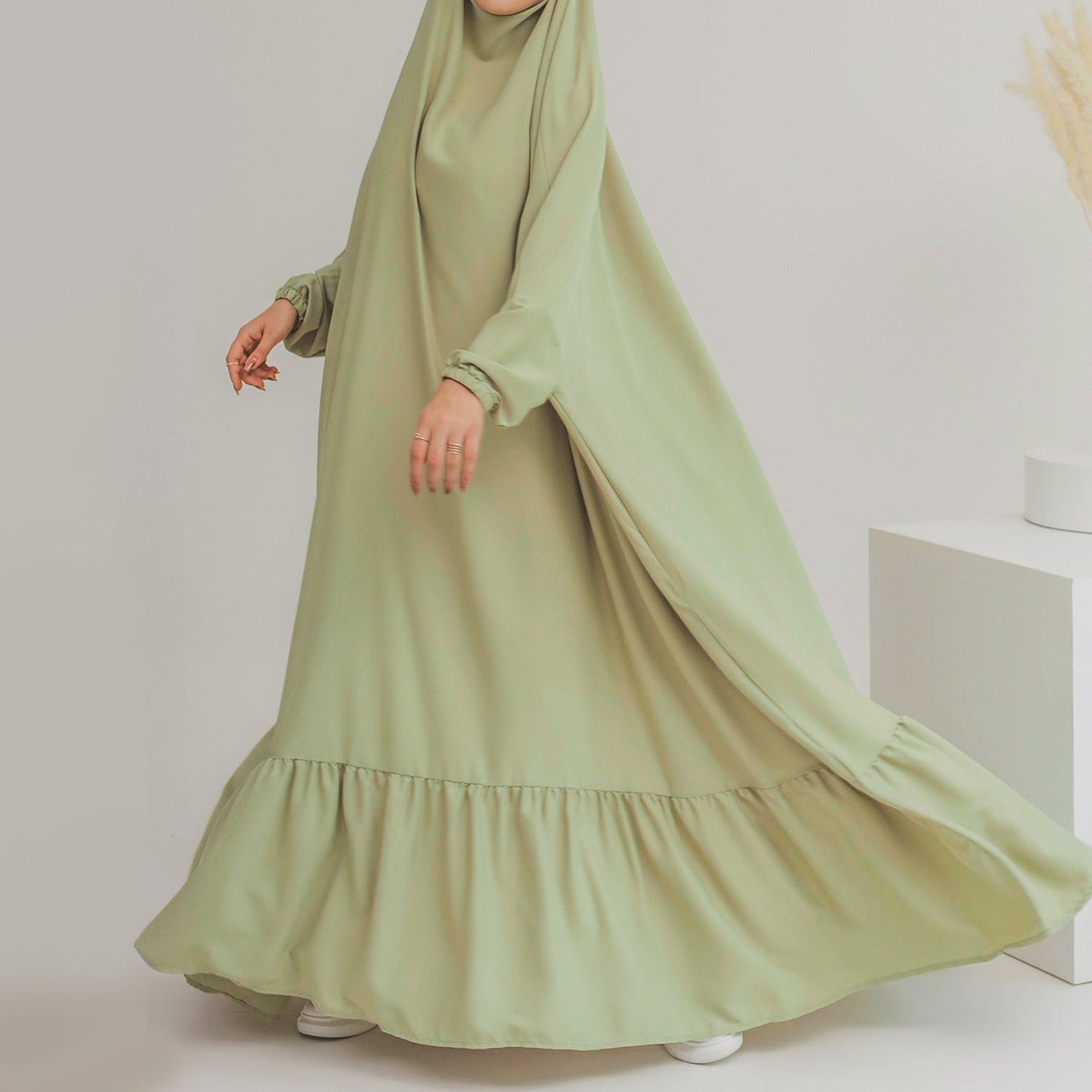 Women's Solid Color Modest Abaya Dress Jilbab