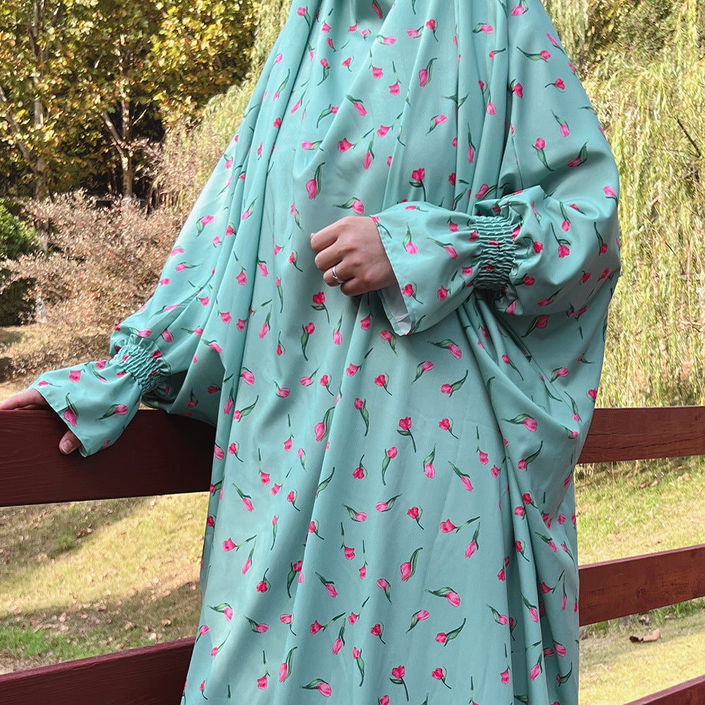 Modest Printed Abaya Dress Jilbab