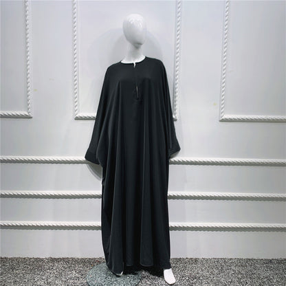 Women's Plain Bat Sleeve Abaya Dress