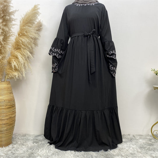 Modest Embroidered Slim Fitting Abaya Dress