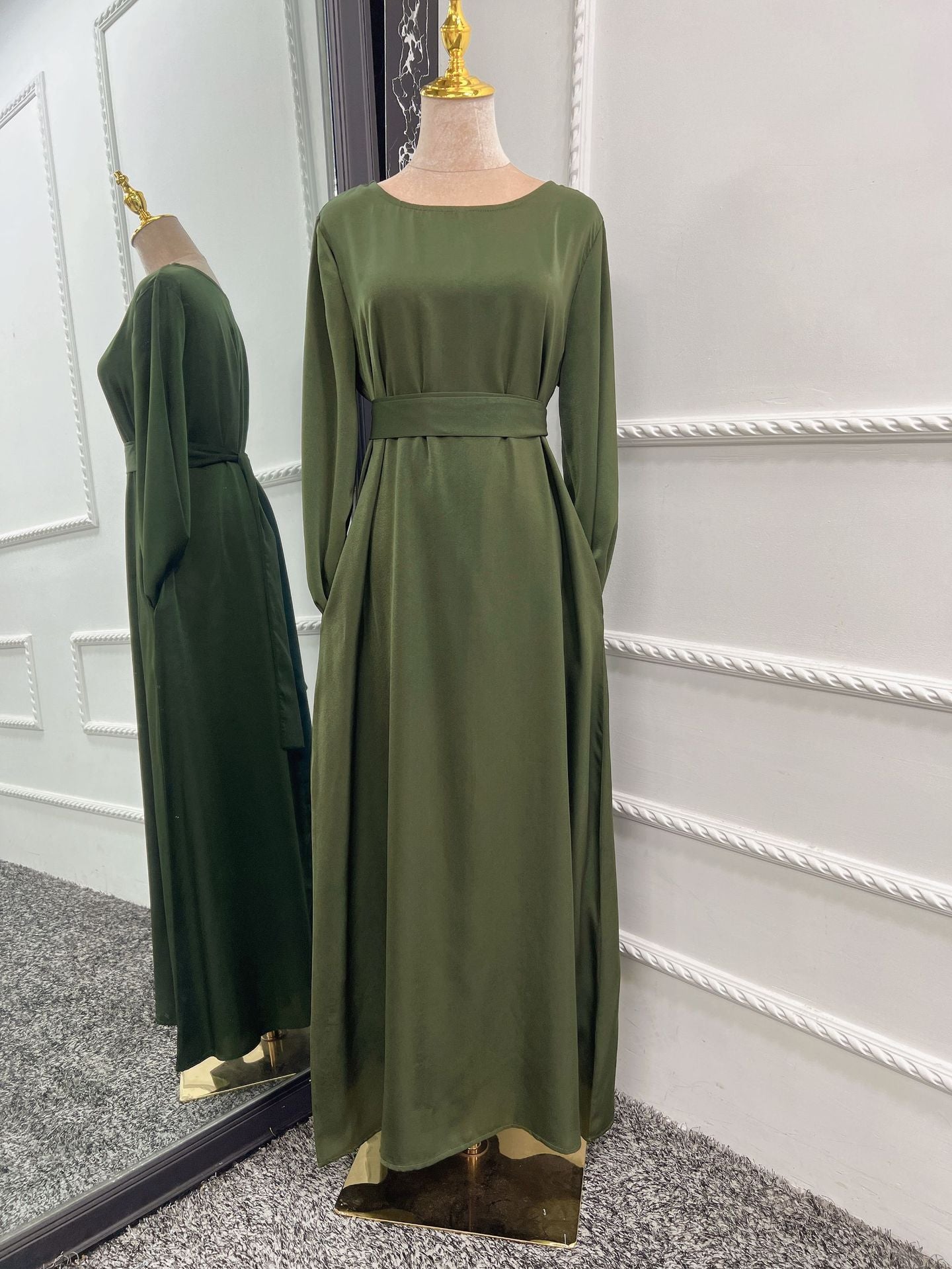 Modest Plain Plus Size Abaya Dress