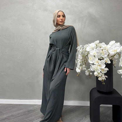 Women's Lace-up Modest Abaya Dress