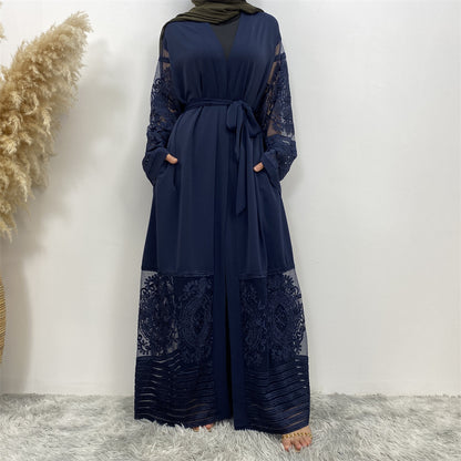 Women's Embroidered Mesh Robe Dress