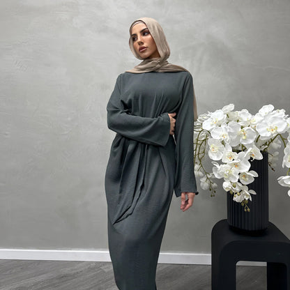 Women's Lace-up Modest Abaya Dress