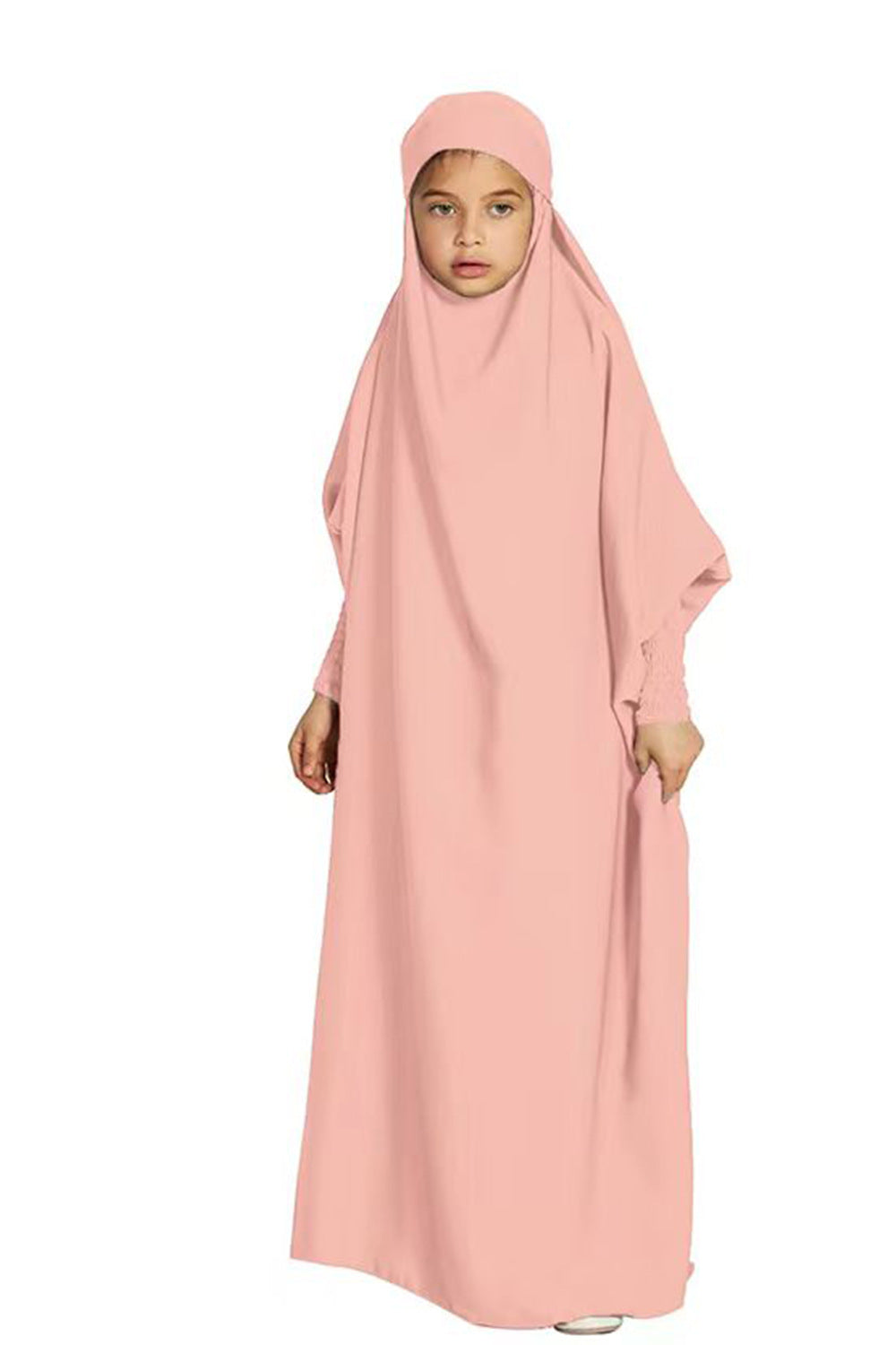 Kids Hooded Bat Sleeve Dress Jilbab