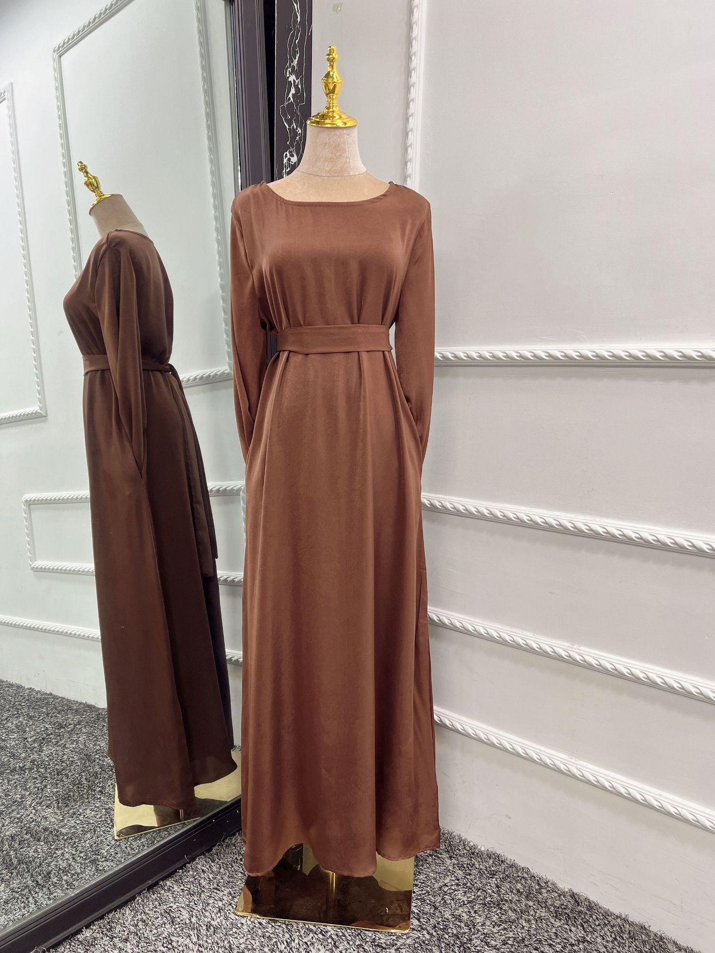 Modest Plain Plus Size Abaya Dress