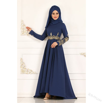 Women's Embroidered Slim Modest Dress