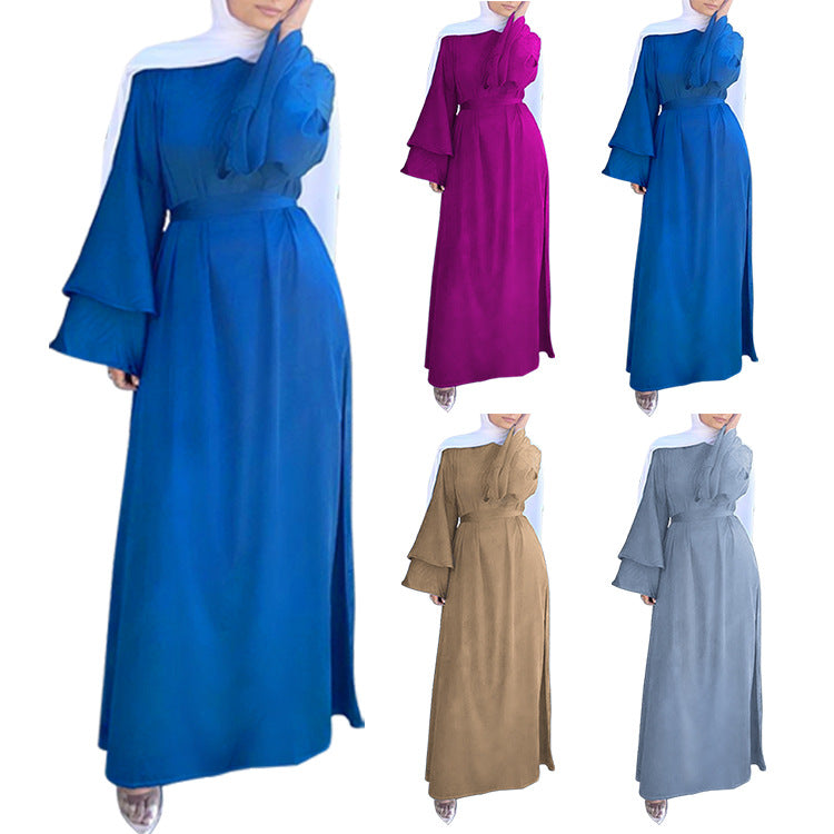 Women's Double Flare Sleeve Abaya Dress