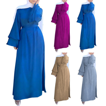 Women's Double Flare Sleeve Abaya Dress