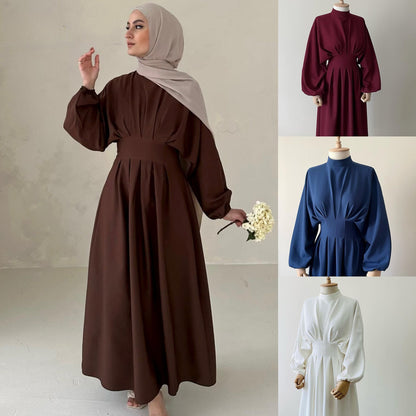 Women's Solid Color Modest Dress