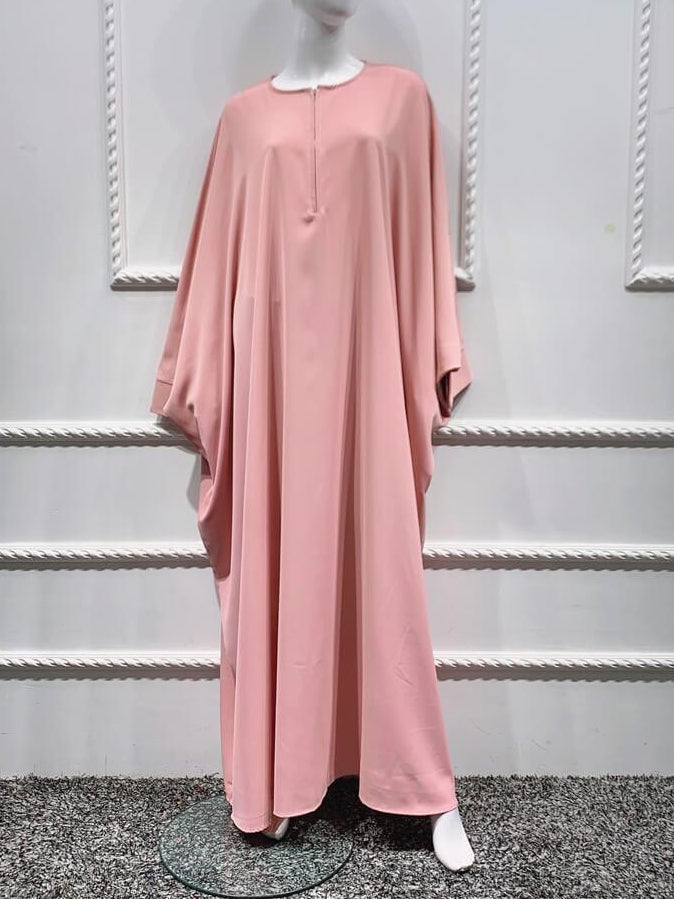 Women's Plain Bat Sleeve Abaya Dress