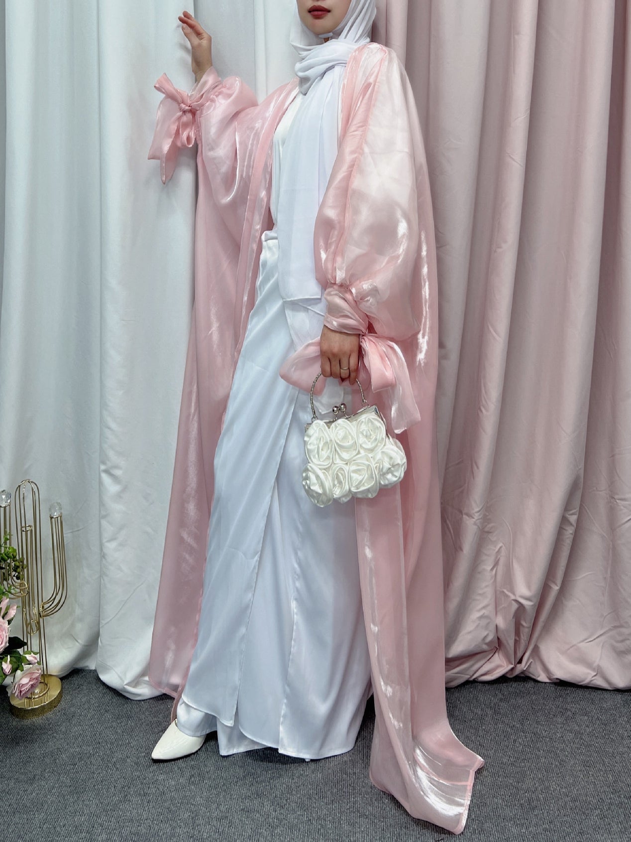 Women's Satin Plain Modest Robe