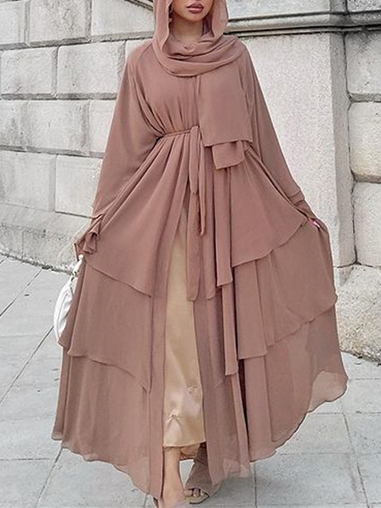 Women's Plain Robe Open Abaya Dress