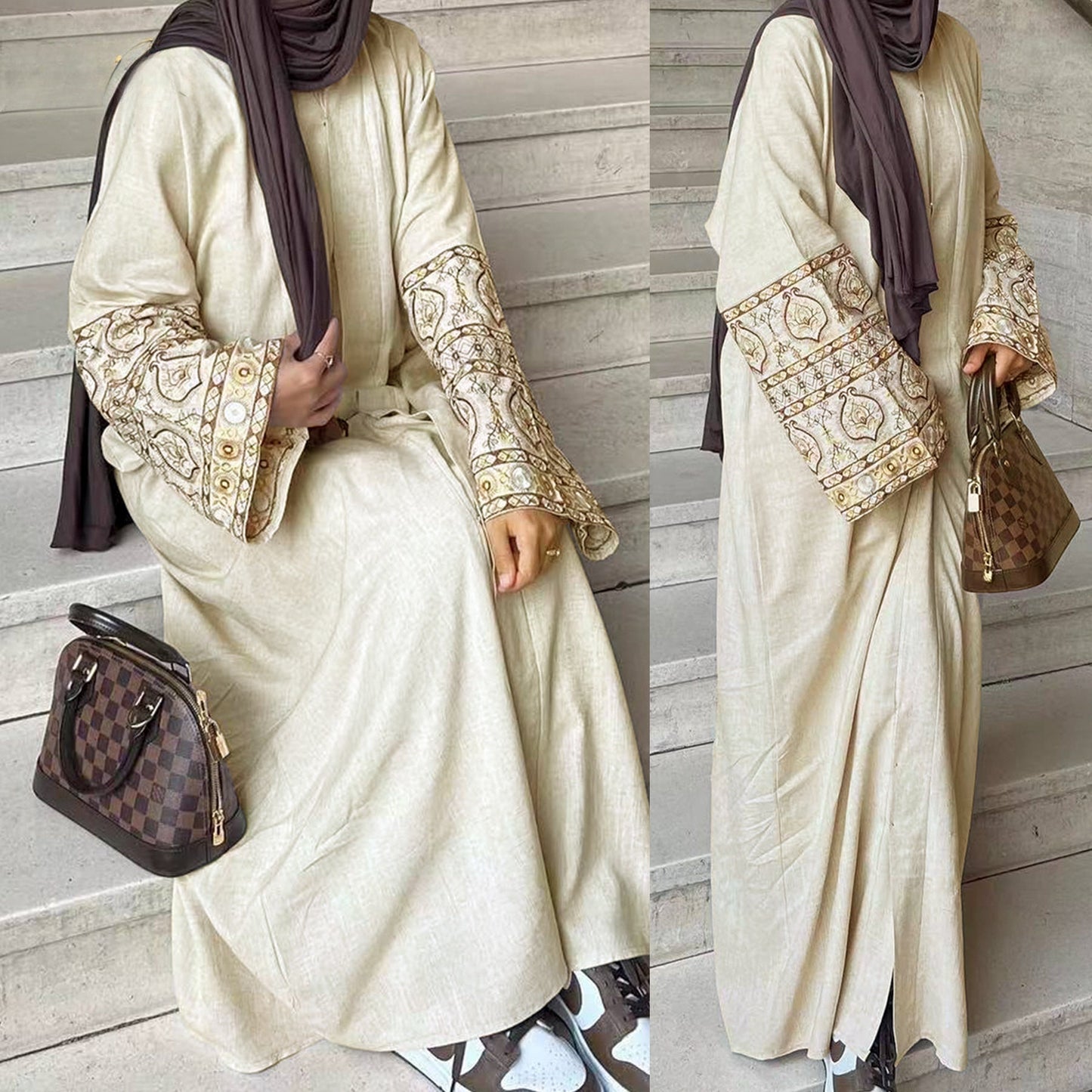 Women's Embroidered Elegant Modest Robe