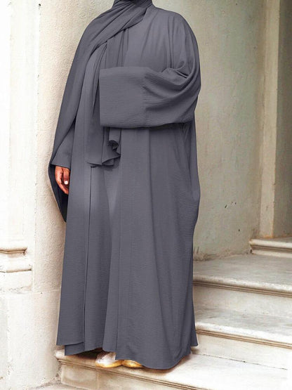 Women's Two Piece Plain Abaya Dress