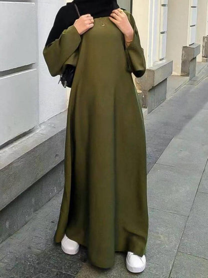 Modest Plain Plus Size Abaya Dress